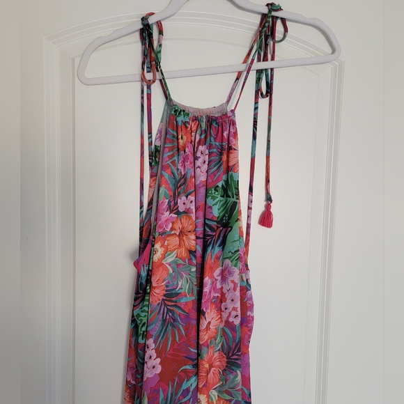 🌸 Show me your Mumu Rochester Maxi Dress Floral Flowy Dress Tropical Hawaiian - Picture 4 of 11